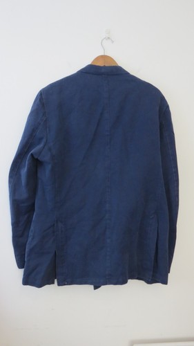 Hackett Navy Blue Linen Blazer Jacket UK 48 Double Breasted Savile Row London - Picture 16 of 18