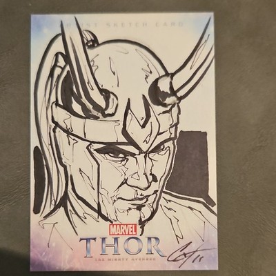 Upper Deck 2011 Marvel Thor Mighty Avenger Loki 1/1 Sketchkarte signiert vom Künstler
