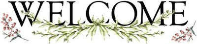 Welcome Wall Decal   Botanical Floral Peel and Stick Sign