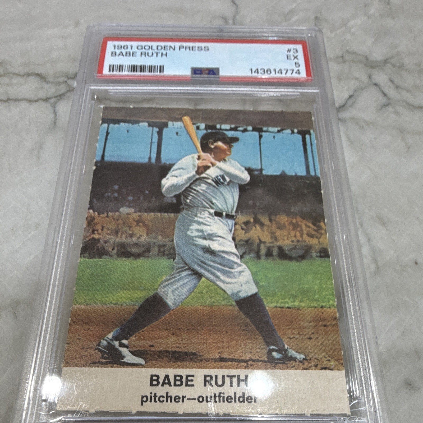Golden Press 1961 Hall of Fame Babe Ruth #3 New York Yankees PSA 5 Graded