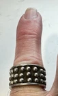 Vintage Mexico Modernist Sterling Silver Studded Band Read