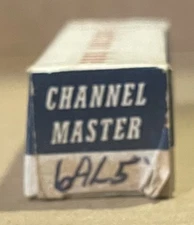 CHANNEL MASTER ELECTRON TUBE 6AL5, IN NICE BOX, TUBE MAY NOT BE ANY GOOD. AS IS