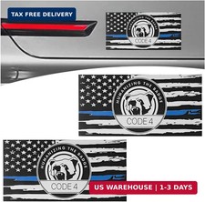 Thin Blue Line Sticker Code 4, Waterproof Vinyl American Flag Thin Line Decal, R
