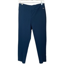 Tahari Size S Midnight Blue Pull On Ankle Pants Stretch Office Workwear Career