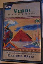Verdi.Overtures & Preludes..Mexico Symphony Orchestra.Cassette.Pre-Owned
