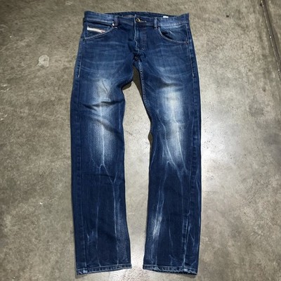 Vintage DIESEL  Denim Wash Slim Straight Jeans Size W34 L31 Y2K Made In Italy 