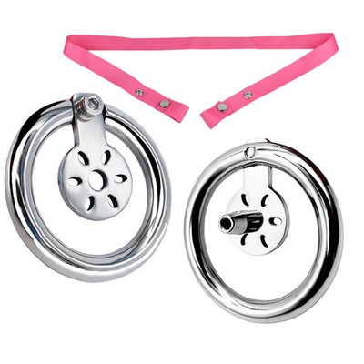 Flat sissy Male stainless steel Chastity Cage device Belt with Tube Sounding