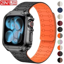 Magnetic Silicone Strap Band for Apple Watch 12 11 10 9 8 7 SE 42/44/45/46/49mm