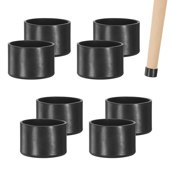 8 StüCk Stuhlbeinkappen,42Mm Pvc-Stuhlbein-Bodenschoner,Rund,Schwarz-image