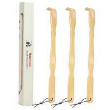 3 Pack 17" Long Handle Wooden Bamboo Back Scratcher for Adults Men Women