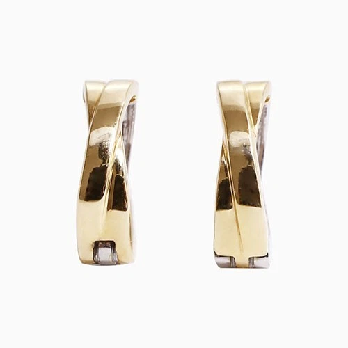 10K Solid Yellow and White Gold Pierring Mini Hinged Clip-On Earrings from Japan - Image 3 of 4