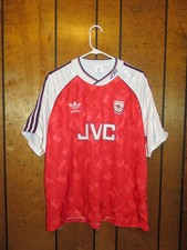 1990-1992 Adidas Original Arsenal FC Authentic Home JVC Jersey Large 44/46