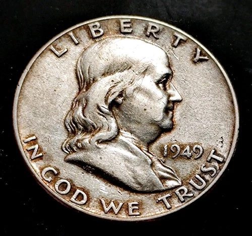 1949 Franklin Half Dollar Silver UNC Choice FBL, Semi Key Date