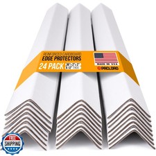 Paclord 36" x 2" x 2" Reinforced Cardboard Edge Protectors, White Pack of 24