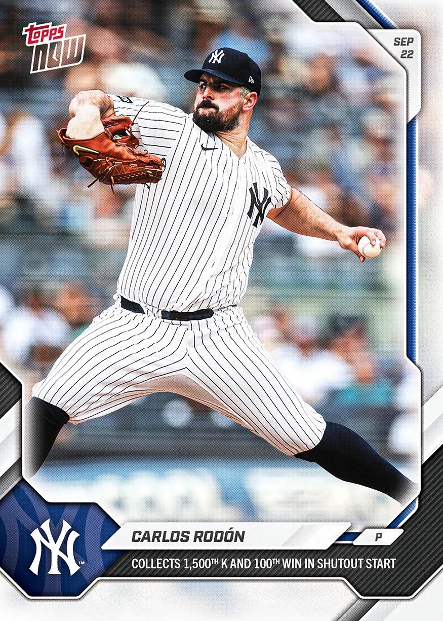 Carlos Rodon 1,500 Ks 100 Wins - 2026 MLB Topps NOW - Card 704 Presale