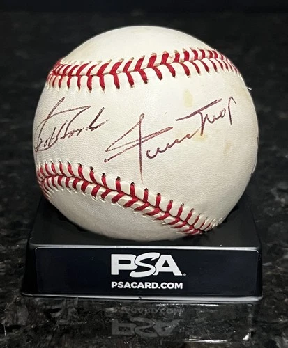 Willie Mays & Bobby Bonds Dual Signed ONL Baseball PSA DNA San Francisco Giants