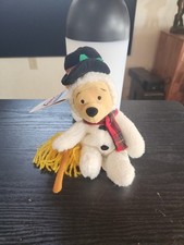 NWT 8" Winnie the Pooh Snowman Mini Bean Bag Plush Disney Store Holiday