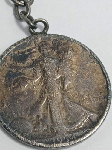 VTG 1934 Walking Liberty Coin Pendant Coins Money Silver Currency Necklace D2 - Picture 6 of 14