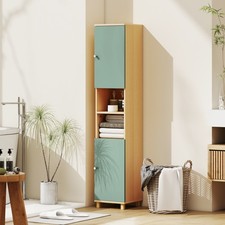 Tall Bathroom Cabinet, Freestanding Slim Bathroom Storage Cabinet, Green