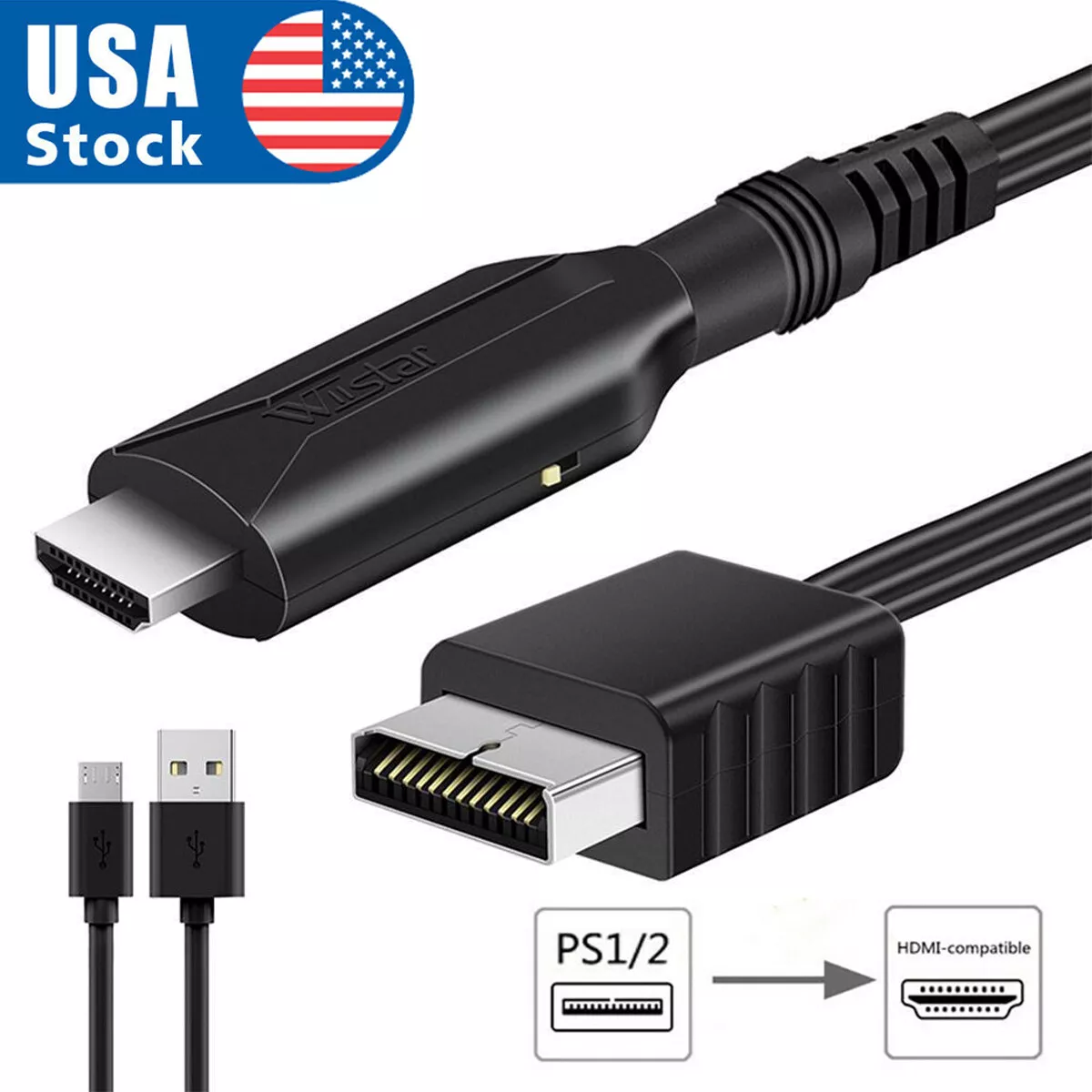 PS2 to HDMI Converter Video Adapter HD for PlayStation 1/2/3 1080P HDTV  Monitor