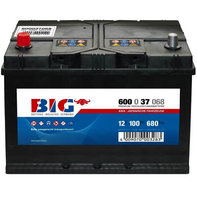 ASIA Autobatterie 12V 100Ah BIG Starterbatterie 60037 Japan Plus links ers 95Ah