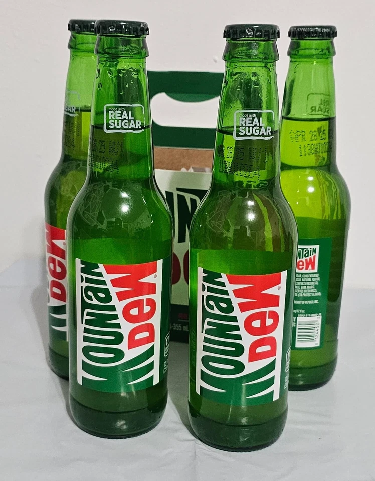 Botella de vidrio MTN Mountain Dew Real Sugar 12 oz 4 unidades ENVÍO GRATUITO Bd enero 2026 Foto 4 de 4