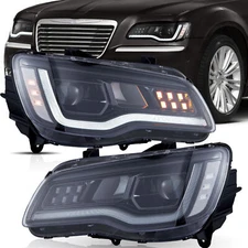 VLAND Head Lights Fit 2011-2023 Chrysler 300 LED Front Lamps W/Startup Animation