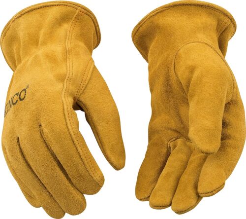 Kinco 50 Unlined Mens Suede Work Gloves Cowhide Driver Farm Child & Adult Sizes - Picture 1 of 13