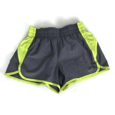 BCG Girls Shorts Size Small S Gray Yellow Pantie Liner Pocket Drawstring Running