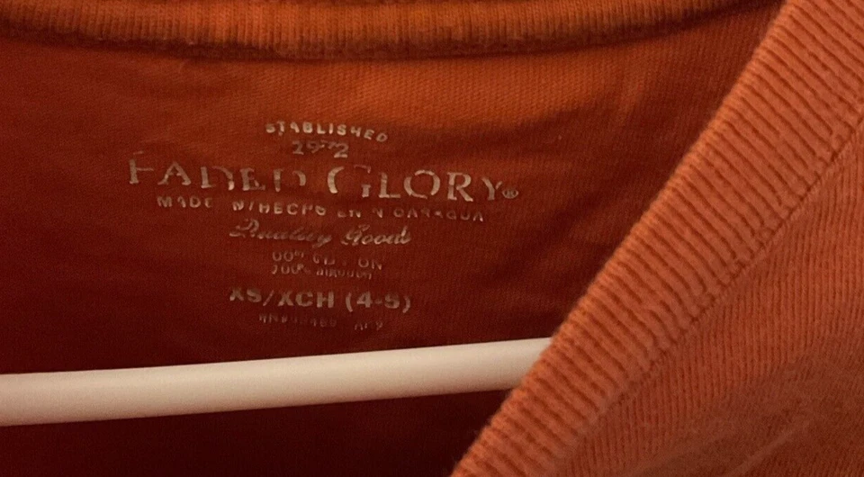 Naranja Desteñido Glory 4-5 XS Envejecido Manga Larga Escuela Exterior Foto 2 de 4