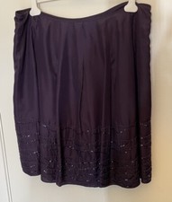 Women s Talbots Silk Skirt. Size 18. Sequin Accents. Dark Purple.
