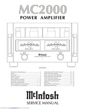 Service Manual Guide For McIntosh MC 2000