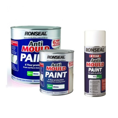 Ronseal 6 Jahre Anti Schimmel MATT Weiß Lack 400ml 750ml 2,5L
