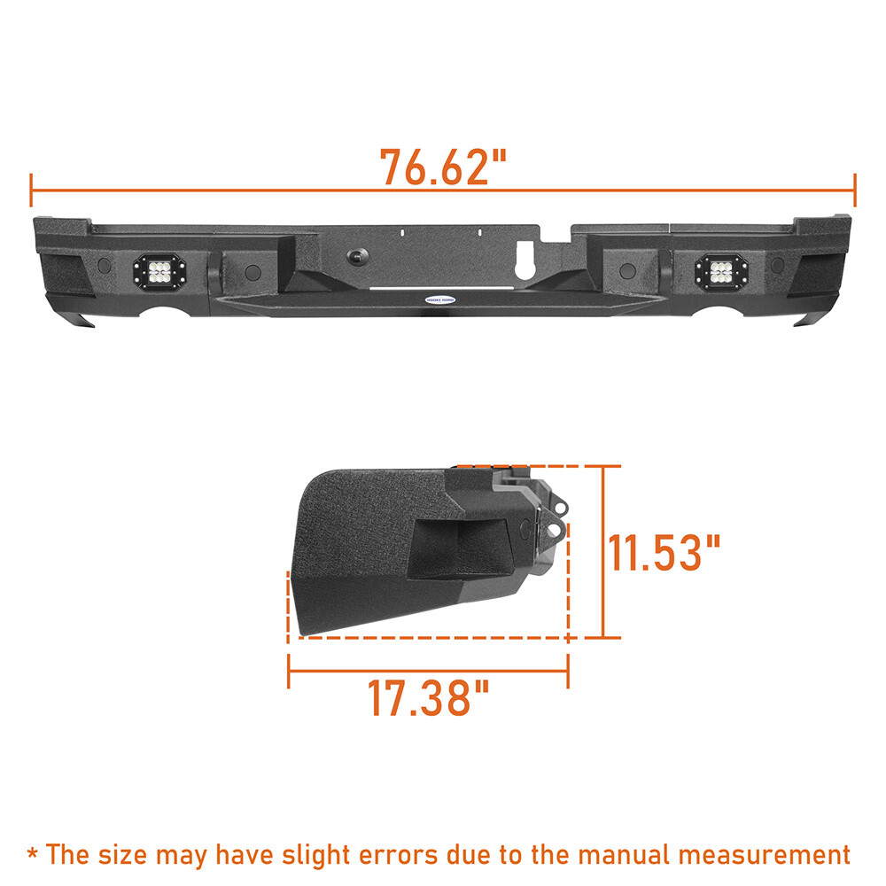 Hooke Road Rear Bumper For Dodge Ram 1500 2019 2020 2021 2022 2023 2024 2025