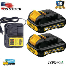 12V 3.0Ah 12Volt XR Lithium-Ion For Dewalt Battery /Charger DCB127 DCB120 DCB101
