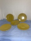 5 Vintage Yellow/ Gold Melamine Coffee Tea Cup Saucers Unmarked Estate Find