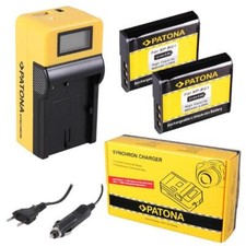 2x Batteria Patona + Caricabatteria Synchron LCD per Sony DSC-HX20,DSC-HX20V