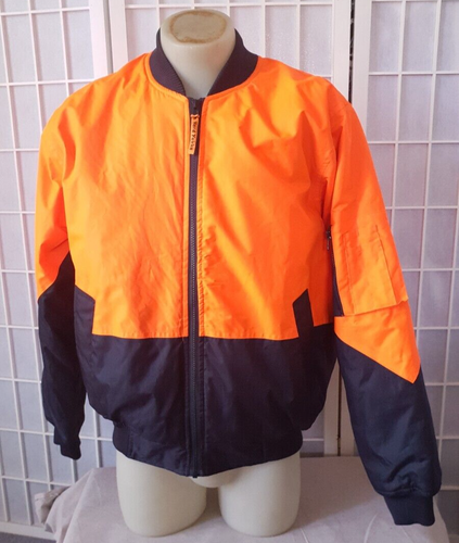 *NWOT* HARD YAKKA HI-VIS PADDED ORANGE BOMBER JACKET WITH HOODIE SIZE M