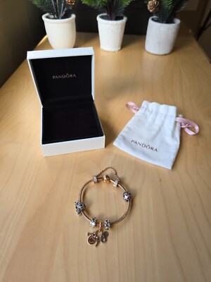 🥳 Authentic Pandora Rose Snake Moments Bracelet 7 pc Set with box