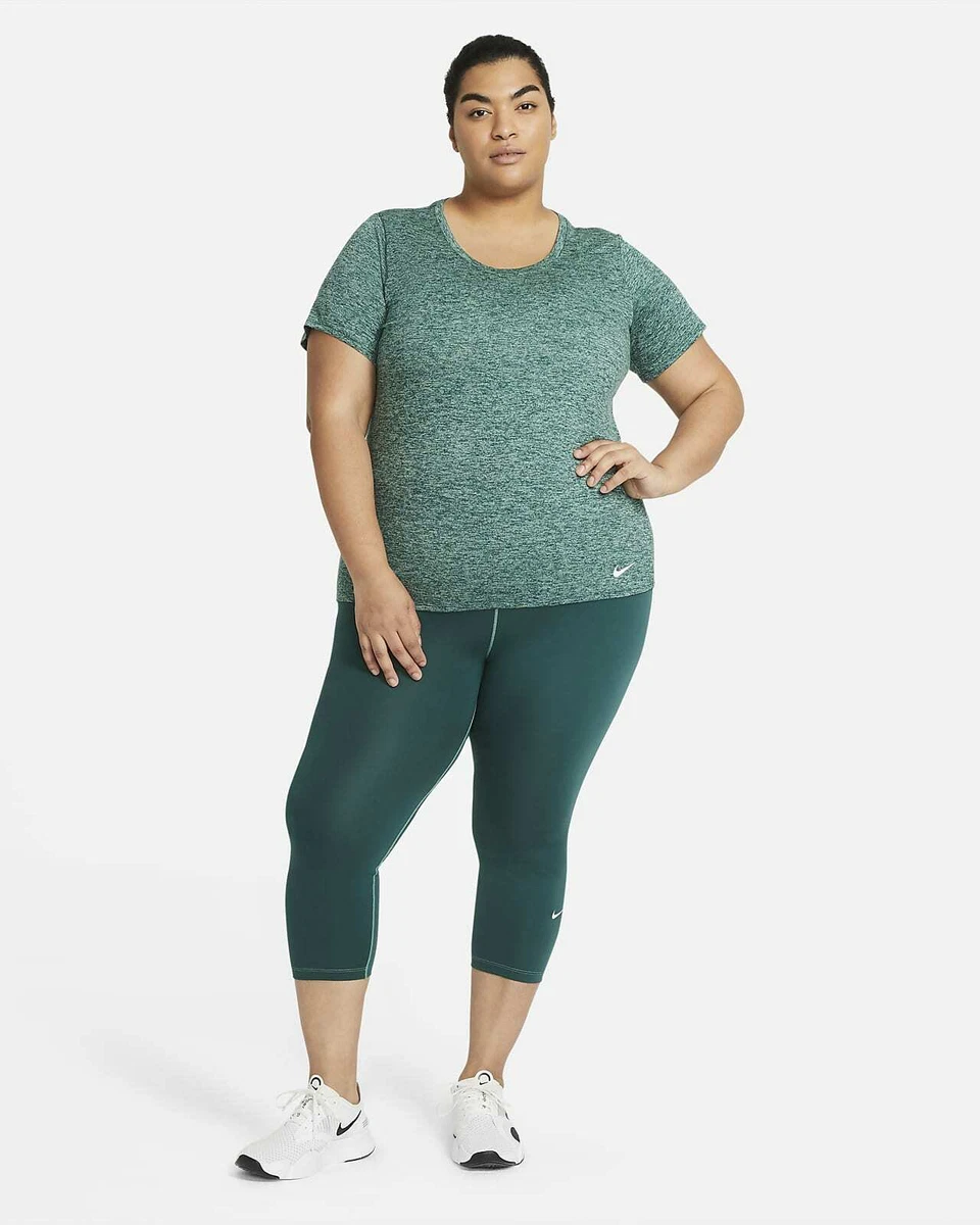 Nike One Women's Crop Leggings Pants (Plus Size) 3X Green (CU2915-300)