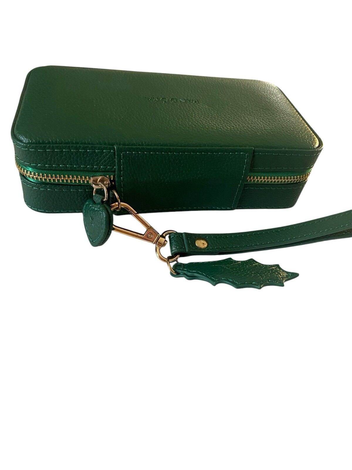 Green Zip-Up Pandora Jewelry Box Organizer Repair Needed Glued Fix