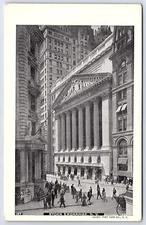 Stock Exchange & Market Place New York City Historic Building Landmark Postcard