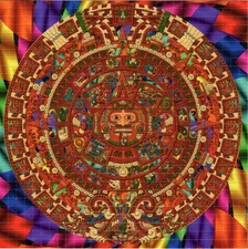 AZTEC Calendar Mayan Blotter Art perforated sheet paper psychedelic art