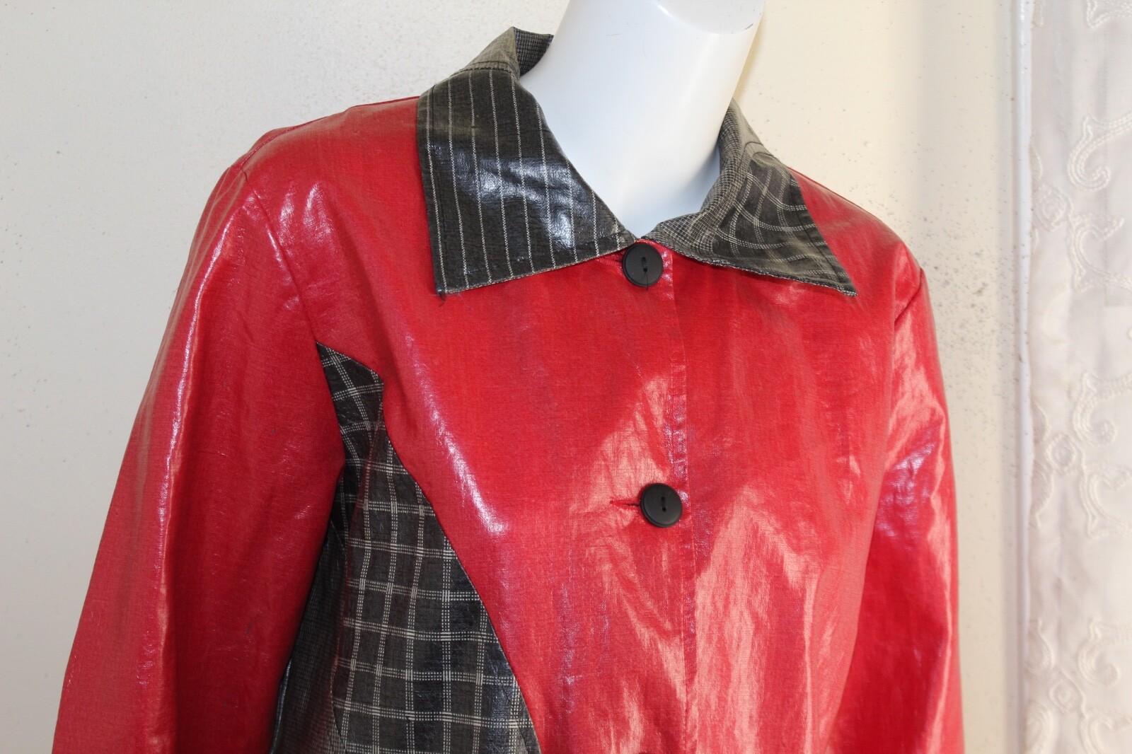 Canvasbacks Sz S RAIN Coated Patchwork Fiber Art … - image 5