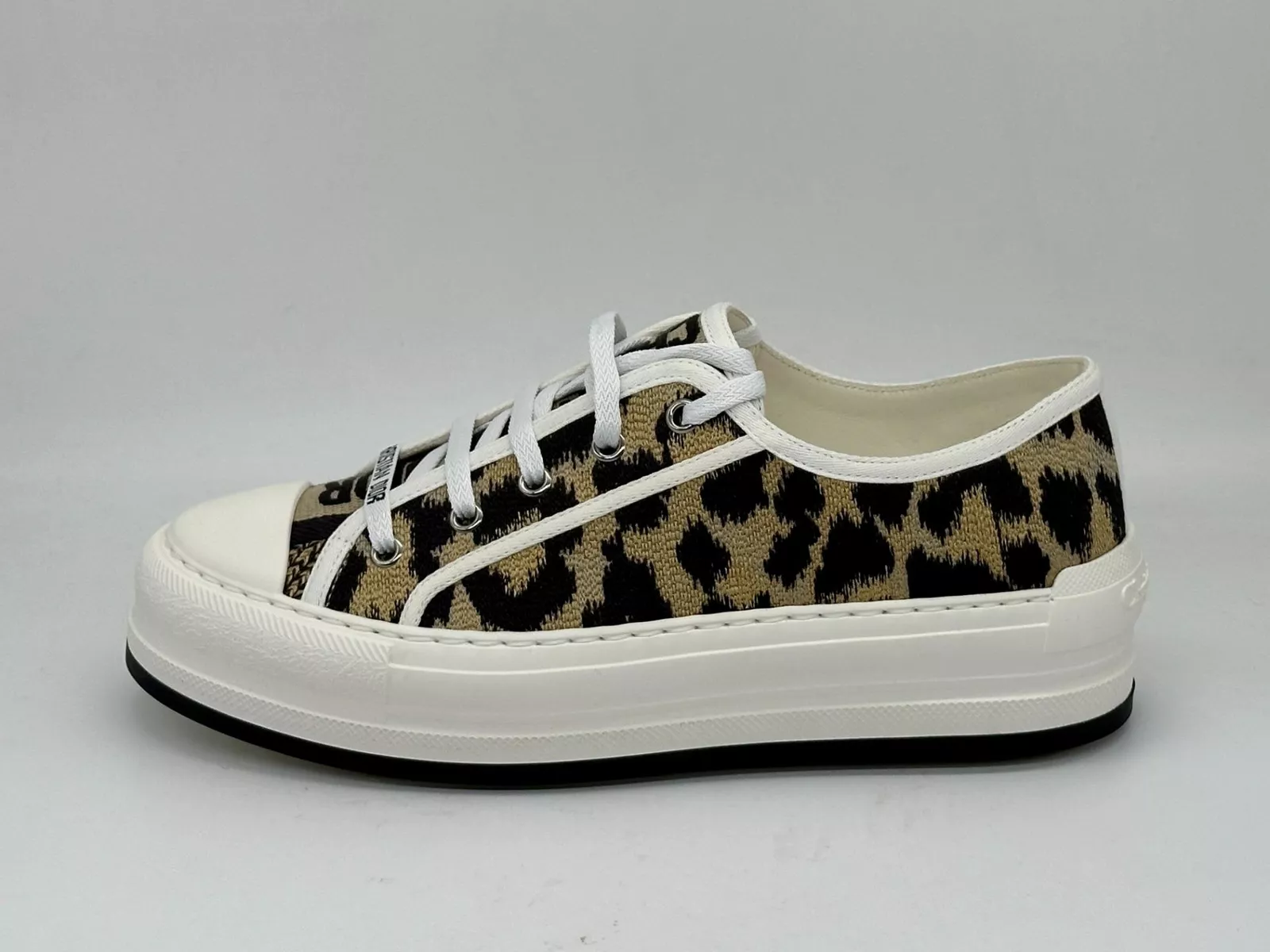 Baskets à lacets basses DIOR WALK'N Leopard Mizza Coton Platform