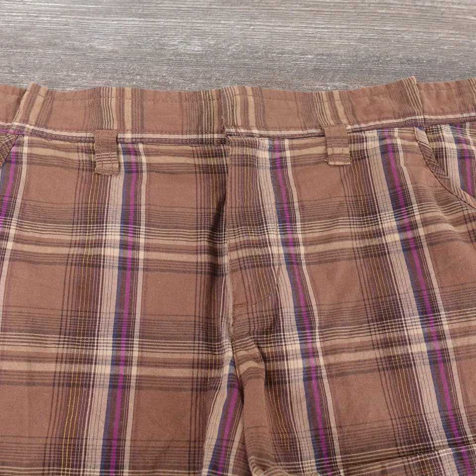 OP OCEAN PACIFIC FLAT FRONT PLAID CHINO SHORTS WOMENS SIZE 15 - Image 2 of 4