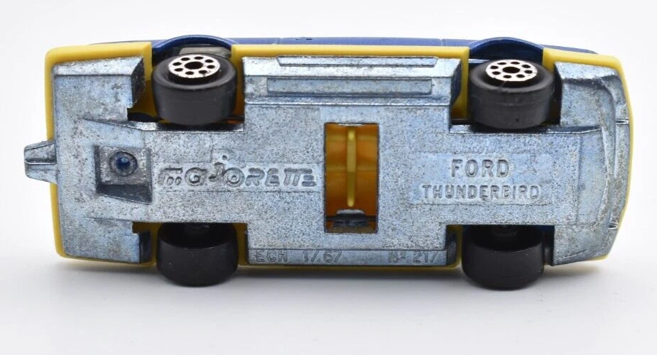 Majorette 217 Ford Thunderbird blu. Prodotto in Francia. metallo 1/67 - Immagine 3 di 3