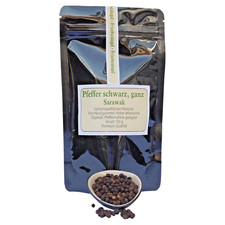 Premium Sarawak Pfeffer schwarz ganz | Handge...