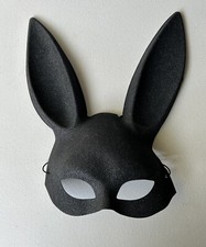 Cosplay black glitter Bunny Mask, Cosplay black bunny ear mask.