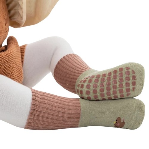 3 pares de calcetines antideslizantes para caminar de piso grueso con empuñaduras antideslizantes para bebés niños pequeños 0-5 años - Imagen 4 de 10